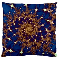 Fractal Spiral Art Pattern Blue Design Standard Premium Plush Fleece Cushion Case (One Side)