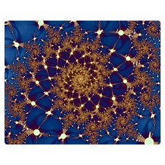 Fractal Spiral Art Pattern Blue Design Two Sides Premium Plush Fleece Blanket (Medium)