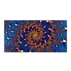 Fractal Spiral Art Pattern Blue Design Satin Wrap 35  x 70 