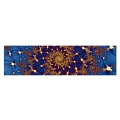 Fractal Spiral Art Pattern Blue Design Oblong Satin Scarf (16  x 60 )