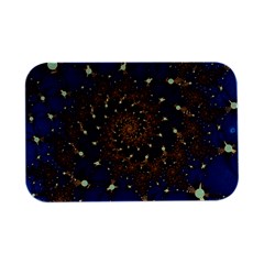 Fractal Spiral Art Pattern Blue Design Open Lid Metal Box (Silver)  