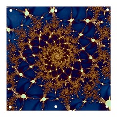 Fractal Spiral Art Pattern Blue Design Banner and Sign 3  x 3 