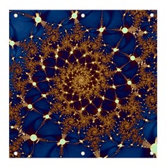 Fractal Spiral Art Pattern Blue Design Banner and Sign 4  x 4 