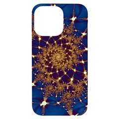 Fractal Spiral Art Pattern Blue Design iPhone 14 Pro Max Black UV Print Case