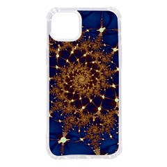 Fractal Spiral Art Pattern Blue Design iPhone 14 Plus TPU UV Print Case