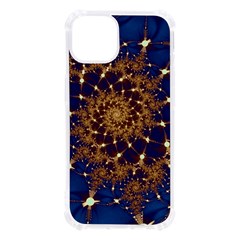 Fractal Spiral Art Pattern Blue Design iPhone 13 TPU UV Print Case