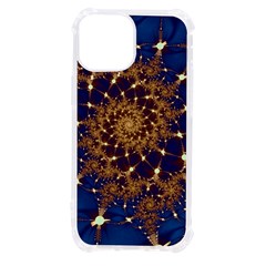 Fractal Spiral Art Pattern Blue Design iPhone 13 mini TPU UV Print Case