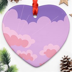 Sky Nature Sunset Clouds Space Fantasy Sunrise Ornament (heart) by Simbadda