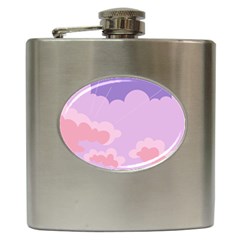 Sky Nature Sunset Clouds Space Fantasy Sunrise Hip Flask (6 Oz) by Simbadda