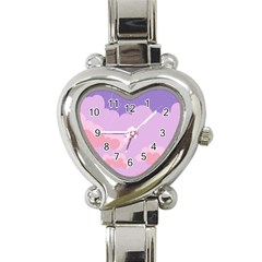 Sky Nature Sunset Clouds Space Fantasy Sunrise Heart Italian Charm Watch by Simbadda