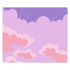 Sky Nature Sunset Clouds Space Fantasy Sunrise Two Sides Premium Plush Fleece Blanket (small) by Simbadda