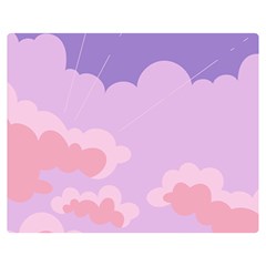 Sky Nature Sunset Clouds Space Fantasy Sunrise Two Sides Premium Plush Fleece Blanket (medium) by Simbadda