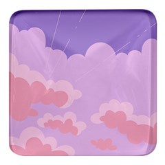 Sky Nature Sunset Clouds Space Fantasy Sunrise Square Glass Fridge Magnet (4 Pack)