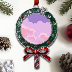 Sky Nature Sunset Clouds Space Fantasy Sunrise Metal X mas Lollipop With Crystal Ornament by Simbadda