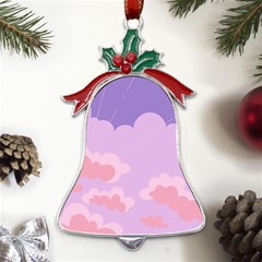 Sky Nature Sunset Clouds Space Fantasy Sunrise Metal Holly Leaf Bell Ornament