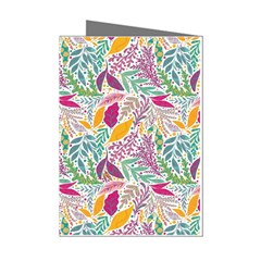 Leaves Colorful Leaves Seamless Design Leaf Mini Greeting Cards (pkg Of 8) by Simbadda