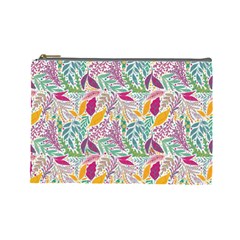 Leaves Colorful Leaves Seamless Design Leaf Cosmetic Bag (large) by Simbadda