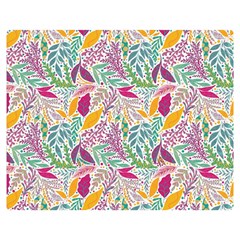 Leaves Colorful Leaves Seamless Design Leaf Premium Plush Fleece Blanket (medium)