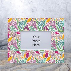 Leaves Colorful Leaves Seamless Design Leaf White Tabletop Photo Frame 4 x6  by Simbadda