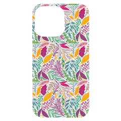 Leaves Colorful Leaves Seamless Design Leaf Iphone 14 Pro Max Black Uv Print Case by Simbadda