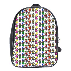 Stickman Kids Doodle Paper Children Group School Bag (large) by Simbadda