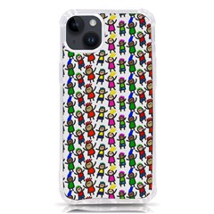 Stickman Kids Doodle Paper Children Group Iphone 14 Plus Tpu Uv Print Case by Simbadda