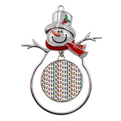 Stickman Kids Doodle Paper Children Group Metal Snowman Ornament by Simbadda