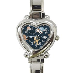 Space Theme Art Pattern Design Wallpaper Heart Italian Charm Watch by Simbadda