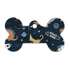 Space Theme Art Pattern Design Wallpaper Dog Tag Bone (one Side) by Simbadda