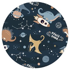 Space Theme Art Pattern Design Wallpaper Round Trivet by Simbadda