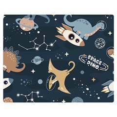 Space Theme Art Pattern Design Wallpaper Premium Plush Fleece Blanket (medium) by Simbadda