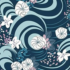 Flowers Pattern Floral Ocean Abstract Digital Art Play Mat (square) by Simbadda