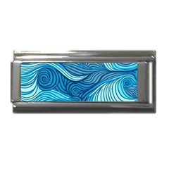 Ocean Waves Sea Abstract Pattern Water Blue Superlink Italian Charm (9mm) by Simbadda