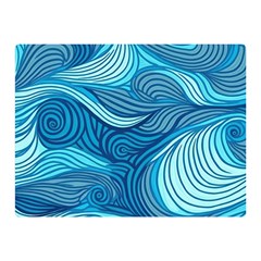 Ocean Waves Sea Abstract Pattern Water Blue Two Sides Premium Plush Fleece Blanket (mini) by Simbadda