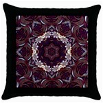 Rosette Kaleidoscope Mosaic Abstract Background Throw Pillow Case (Black) Front