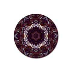 Rosette Kaleidoscope Mosaic Abstract Background Rubber Round Coaster (4 Pack) by Simbadda