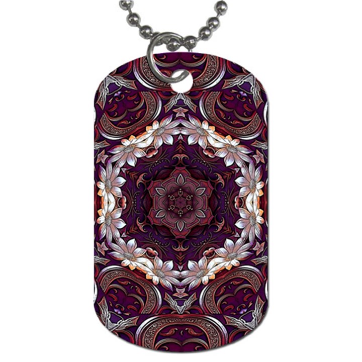 Rosette Kaleidoscope Mosaic Abstract Background Dog Tag (Two Sides)