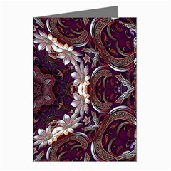 Rosette Kaleidoscope Mosaic Abstract Background Greeting Cards (pkg Of 8) by Simbadda