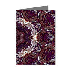 Rosette Kaleidoscope Mosaic Abstract Background Mini Greeting Card by Simbadda