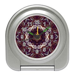 Rosette Kaleidoscope Mosaic Abstract Background Travel Alarm Clock by Simbadda