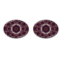 Rosette Kaleidoscope Mosaic Abstract Background Cufflinks (oval) by Simbadda