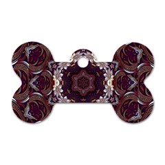 Rosette Kaleidoscope Mosaic Abstract Background Dog Tag Bone (one Side) by Simbadda