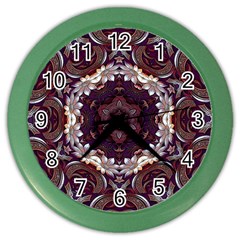 Rosette Kaleidoscope Mosaic Abstract Background Color Wall Clock by Simbadda