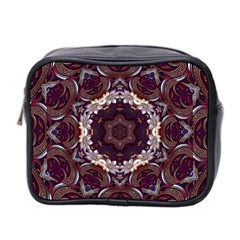 Rosette Kaleidoscope Mosaic Abstract Background Mini Toiletries Bag (two Sides) by Simbadda