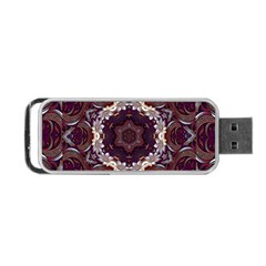 Rosette Kaleidoscope Mosaic Abstract Background Portable Usb Flash (one Side) by Simbadda