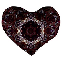 Rosette Kaleidoscope Mosaic Abstract Background Large 19  Premium Flano Heart Shape Cushions by Simbadda