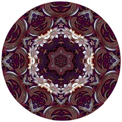 Rosette Kaleidoscope Mosaic Abstract Background Wooden Puzzle Round by Simbadda