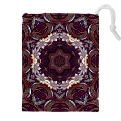 Rosette Kaleidoscope Mosaic Abstract Background Drawstring Pouch (4xl) by Simbadda