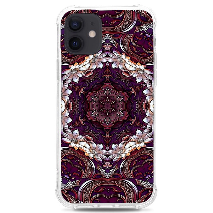 Rosette Kaleidoscope Mosaic Abstract Background iPhone 12/12 Pro TPU UV Print Case