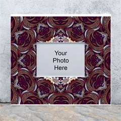 Rosette Kaleidoscope Mosaic Abstract Background White Wall Photo Frame 5  X 7  by Simbadda